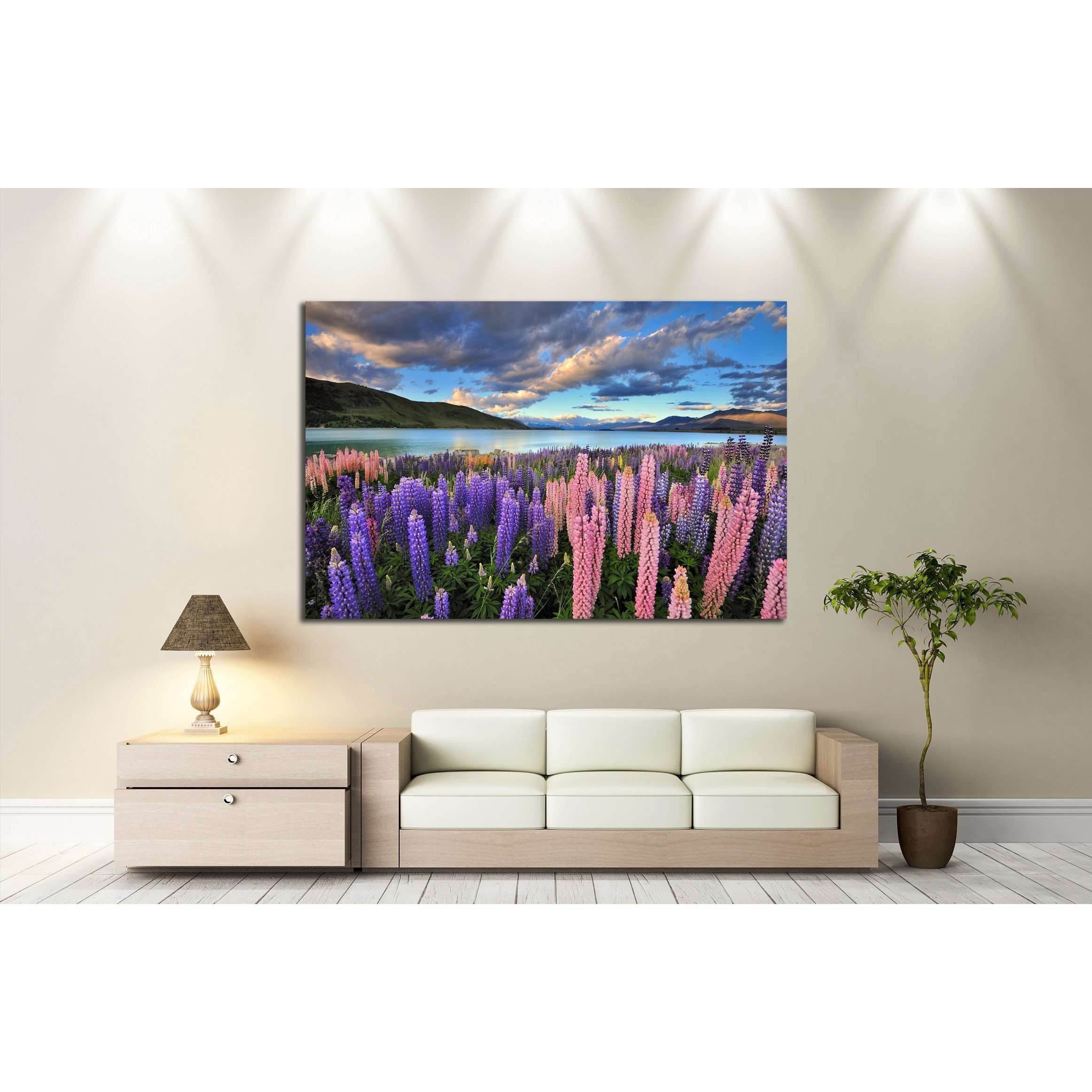 Lupins on the shore of Lake Tekapo, New Zealand №2510 Ready to Hang Canvas PrintCanvas art arrives ready to hang, with hanging accessories included and no additional framing required. Every canvas print is hand-crafted, made on-demand at our workshop and