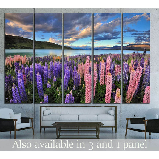 Lupins on the shore of Lake Tekapo, New Zealand №2510 Ready to Hang Canvas PrintCanvas art arrives ready to hang, with hanging accessories included and no additional framing required. Every canvas print is hand-crafted, made on-demand at our workshop and