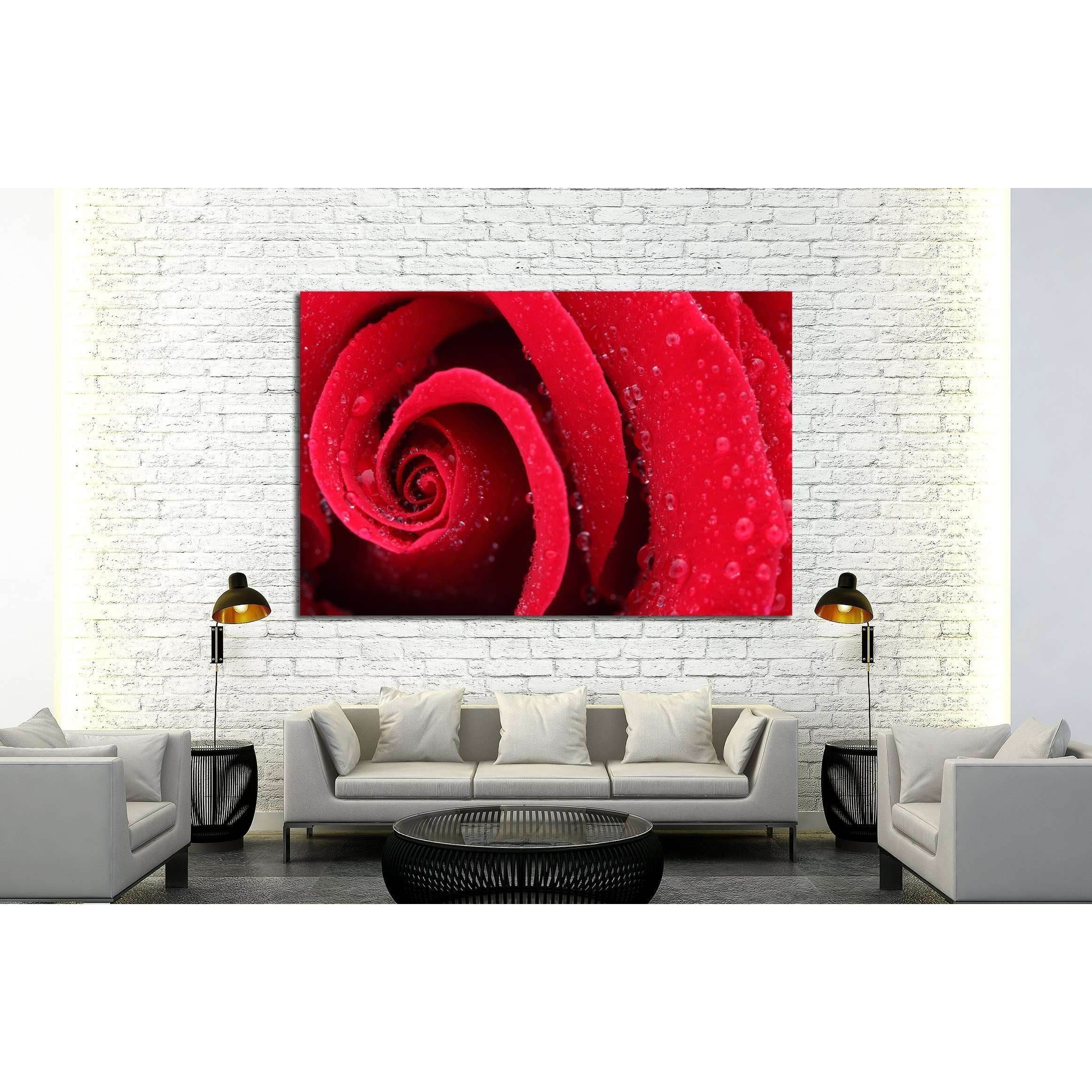 Macro Shot of a Red Rose №2551 Ready to Hang Canvas PrintCanvas art arrives ready to hang, with hanging accessories included and no additional framing required. Every canvas print is hand-crafted, made on-demand at our workshop and expertly stretched arou