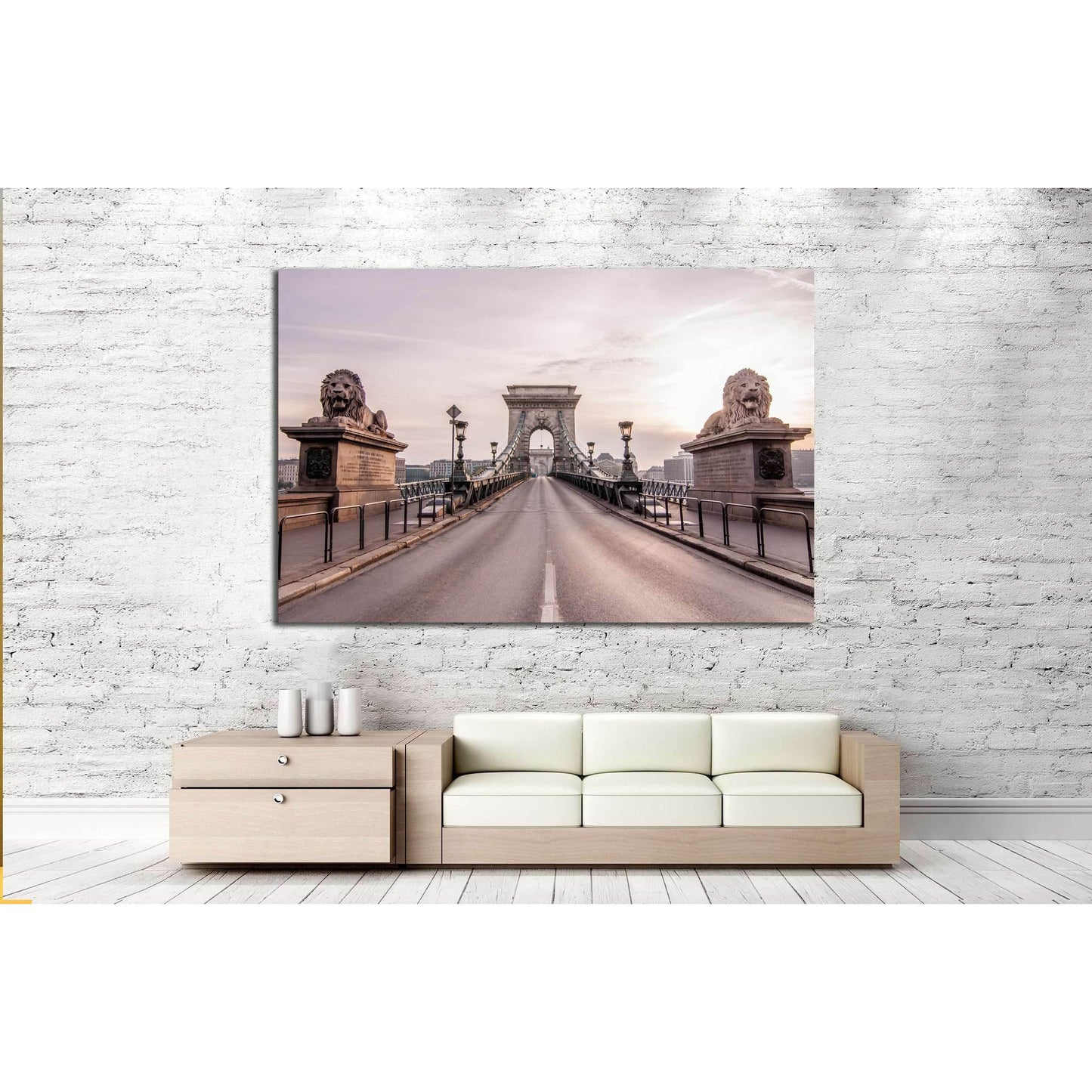 Chain Bridge in beautiful Budapest, the capital of Hungary №2248 Ready to Hang Canvas PrintCanvas art arrives ready to hang, with hanging accessories included and no additional framing required. Every canvas print is hand-crafted, made on-demand at our wo