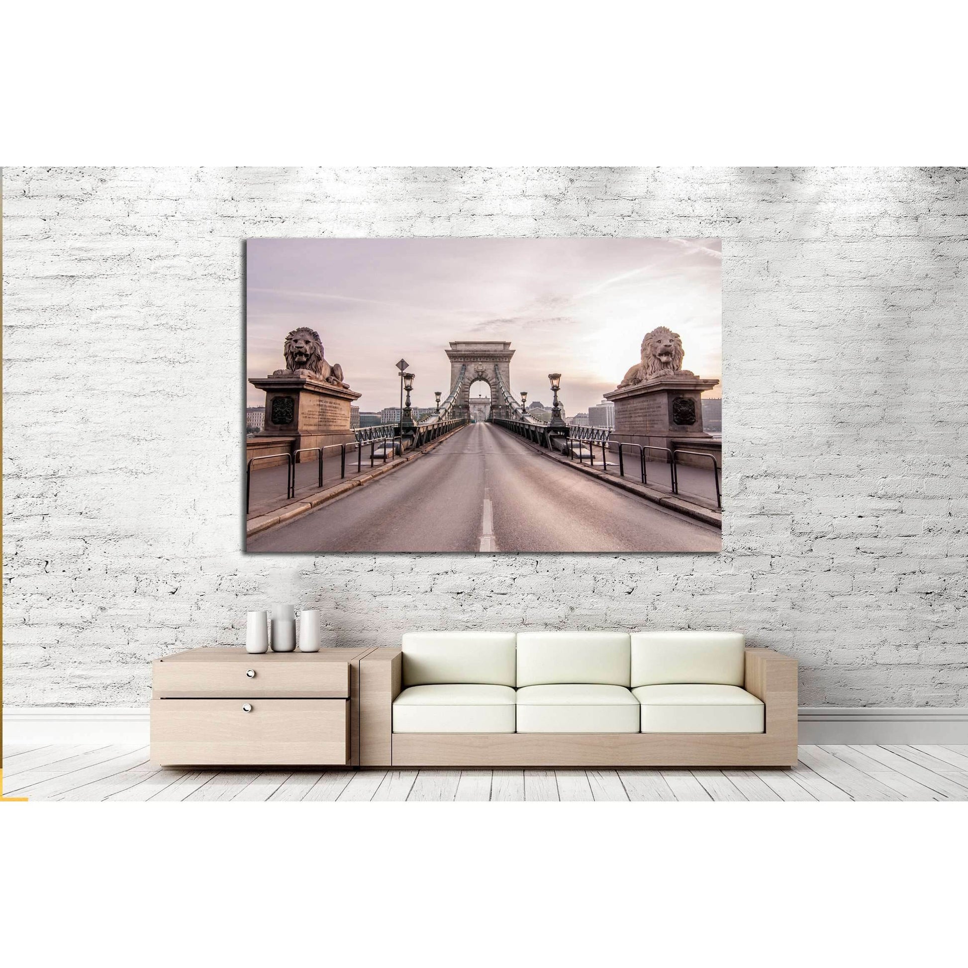 Chain Bridge in beautiful Budapest, the capital of Hungary №2248 Ready to Hang Canvas PrintCanvas art arrives ready to hang, with hanging accessories included and no additional framing required. Every canvas print is hand-crafted, made on-demand at our wo