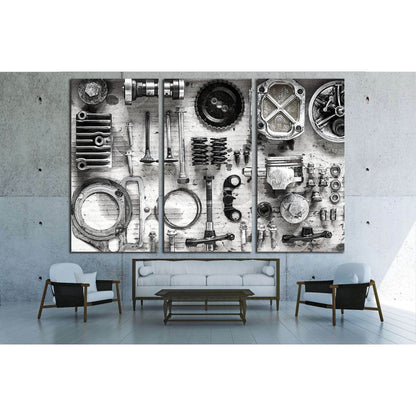 maintenance old parts of engine №1876 Ready to Hang Canvas PrintCanvas art arrives ready to hang, with hanging accessories included and no additional framing required. Every canvas print is hand-crafted, made on-demand at our workshop and expertly stretch