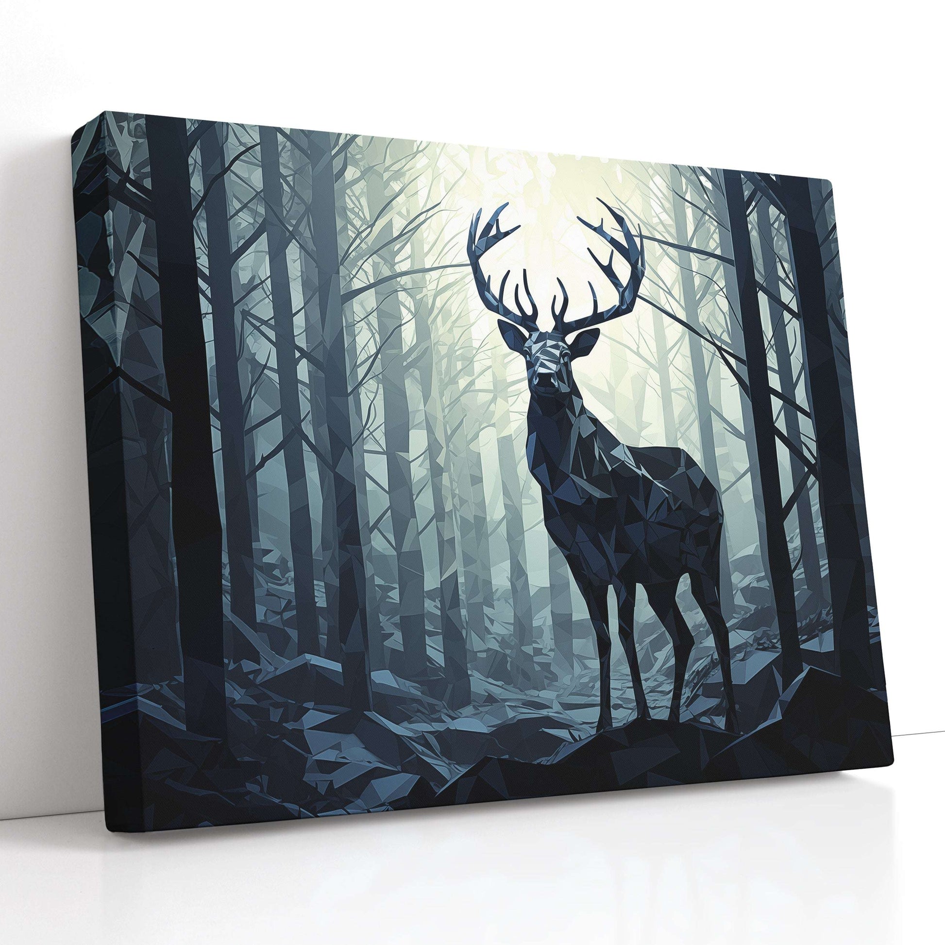 Majestic Deer in Low Poly Style - Canvas Print - Artoholica Ready to Hang Canvas Print