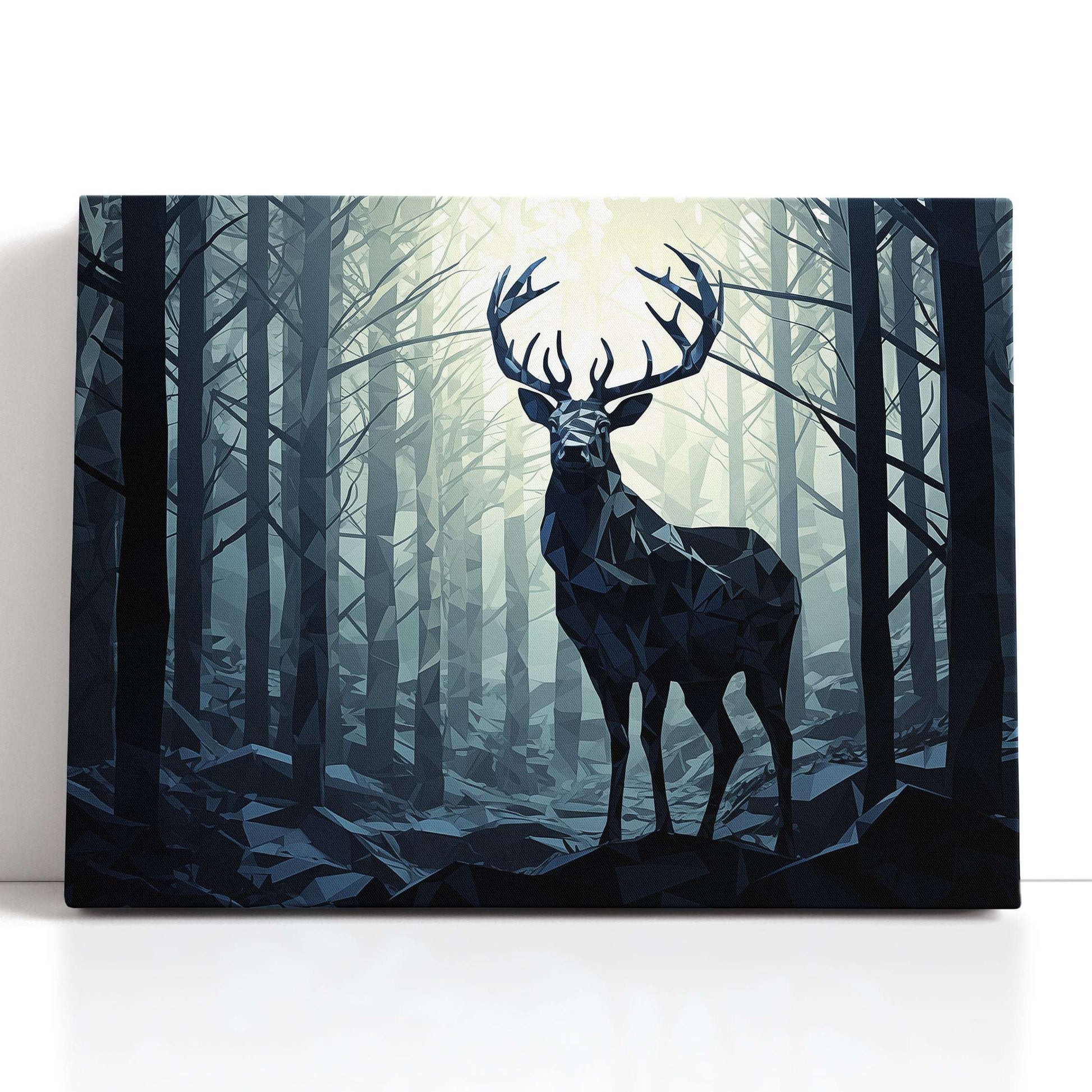 Majestic Deer in Low Poly Style - Canvas Print - Artoholica Ready to Hang Canvas Print