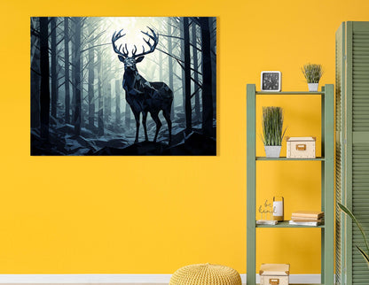 Majestic Deer in Low Poly Style - Canvas Print - Artoholica Ready to Hang Canvas Print