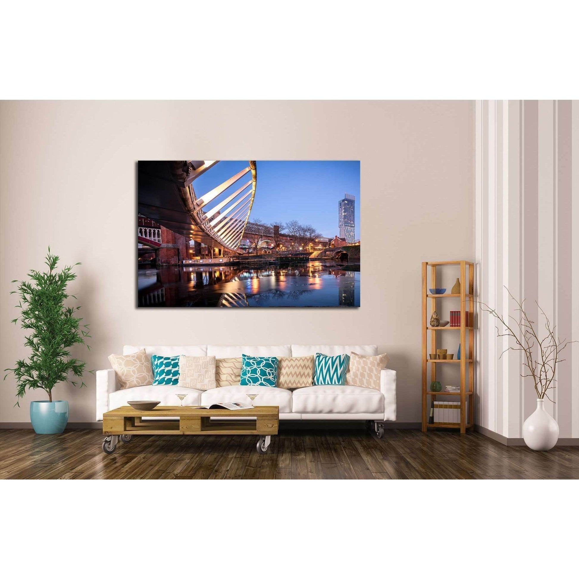 Manchester, North West England, River Irwell, Quay Street, Deansgate and the Chester Road №2051 Ready to Hang Canvas PrintCanvas art arrives ready to hang, with hanging accessories included and no additional framing required. Every canvas print is hand-cr