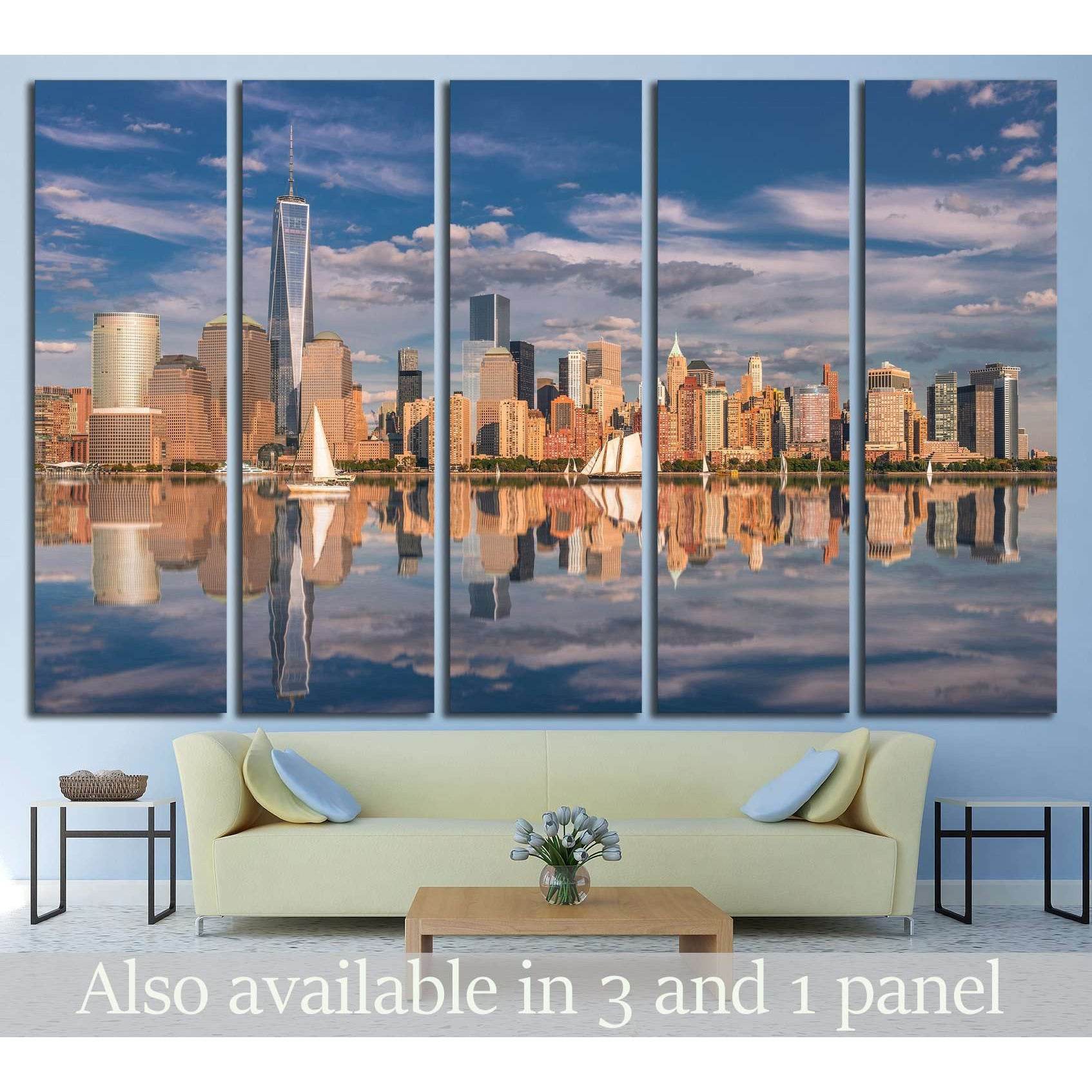 Manhattan at sunset reflected in the hudson river №2657 Ready to Hang Canvas PrintCanvas art arrives ready to hang, with hanging accessories included and no additional framing required. Every canvas print is hand-crafted, made on-demand at our workshop an