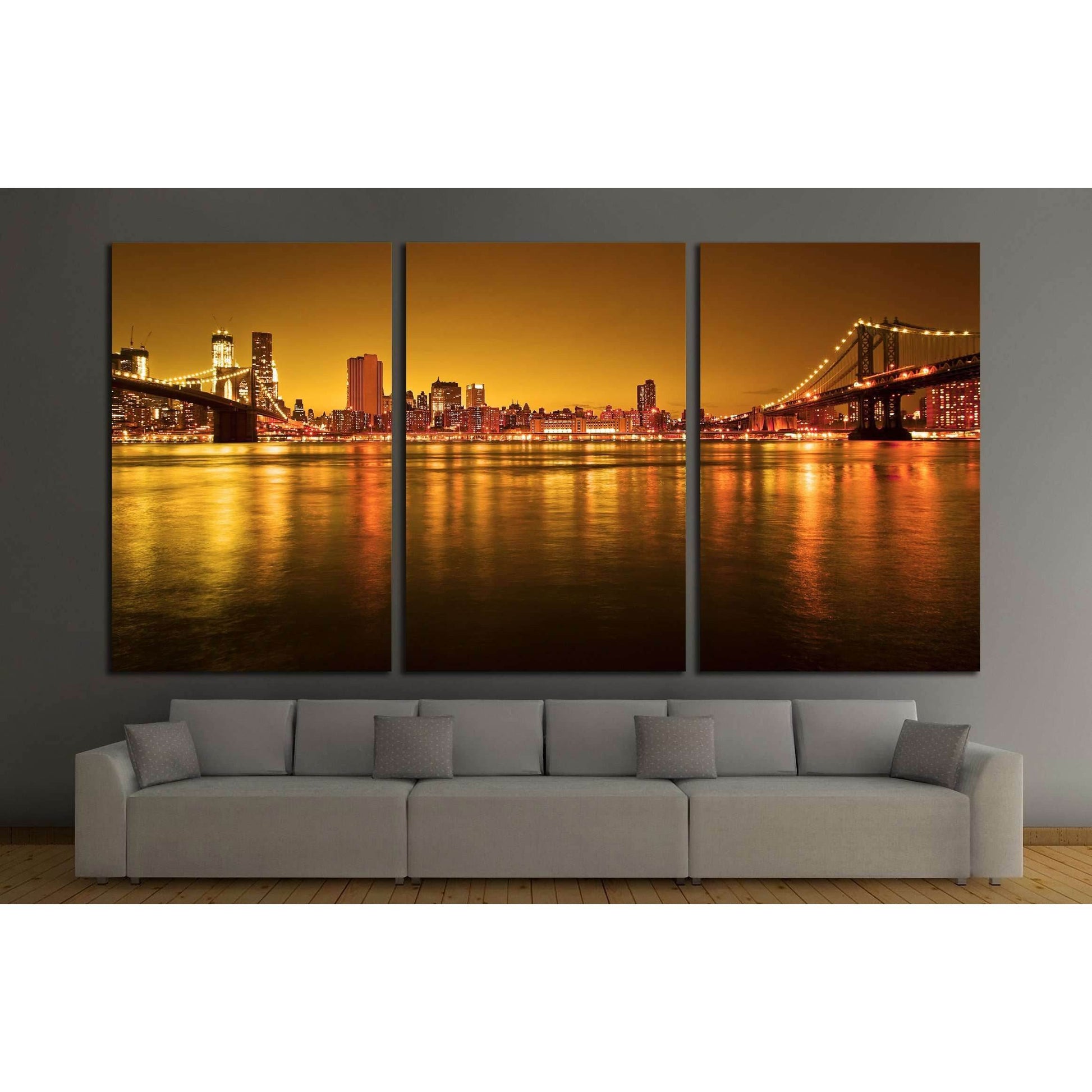 Manhattan Bridge and Manhattan skyline At Night №2603 Ready to Hang Canvas PrintCanvas art arrives ready to hang, with hanging accessories included and no additional framing required. Every canvas print is hand-crafted, made on-demand at our workshop and