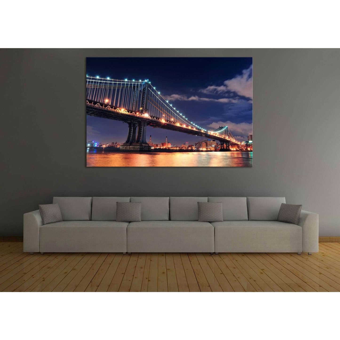 Manhattan Bridge at Night №123 Ready to Hang Canvas PrintCanvas art arrives ready to hang, with hanging accessories included and no additional framing required. Every canvas print is hand-crafted, made on-demand at our workshop and expertly stretched arou