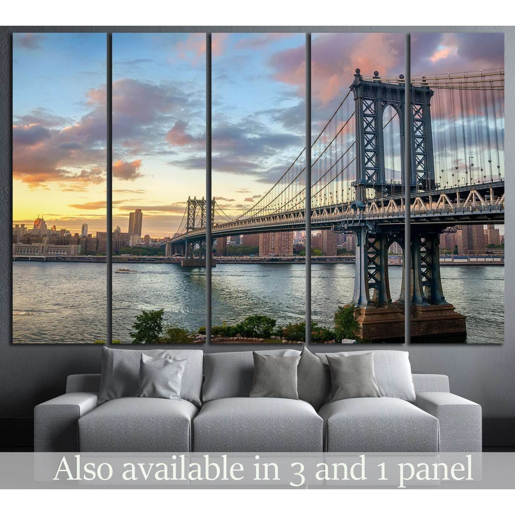Manhattan Bridge at Sunset №866 Ready to Hang Canvas PrintCanvas art arrives ready to hang, with hanging accessories included and no additional framing required. Every canvas print is hand-crafted, made on-demand at our workshop and expertly stretched aro