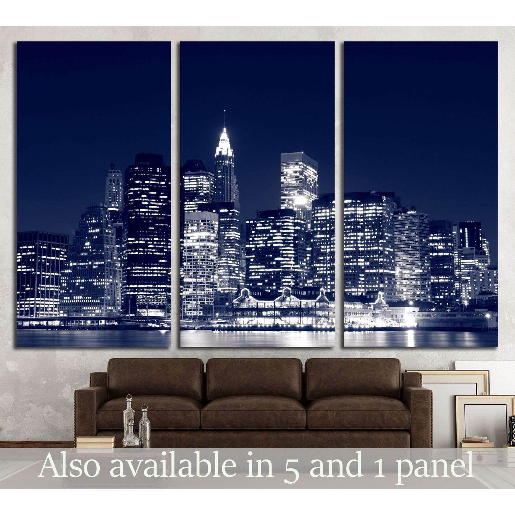 Manhattan Skyline At Night, New York City №2228 Ready to Hang Canvas PrintCanvas art arrives ready to hang, with hanging accessories included and no additional framing required. Every canvas print is hand-crafted, made on-demand at our workshop and expert