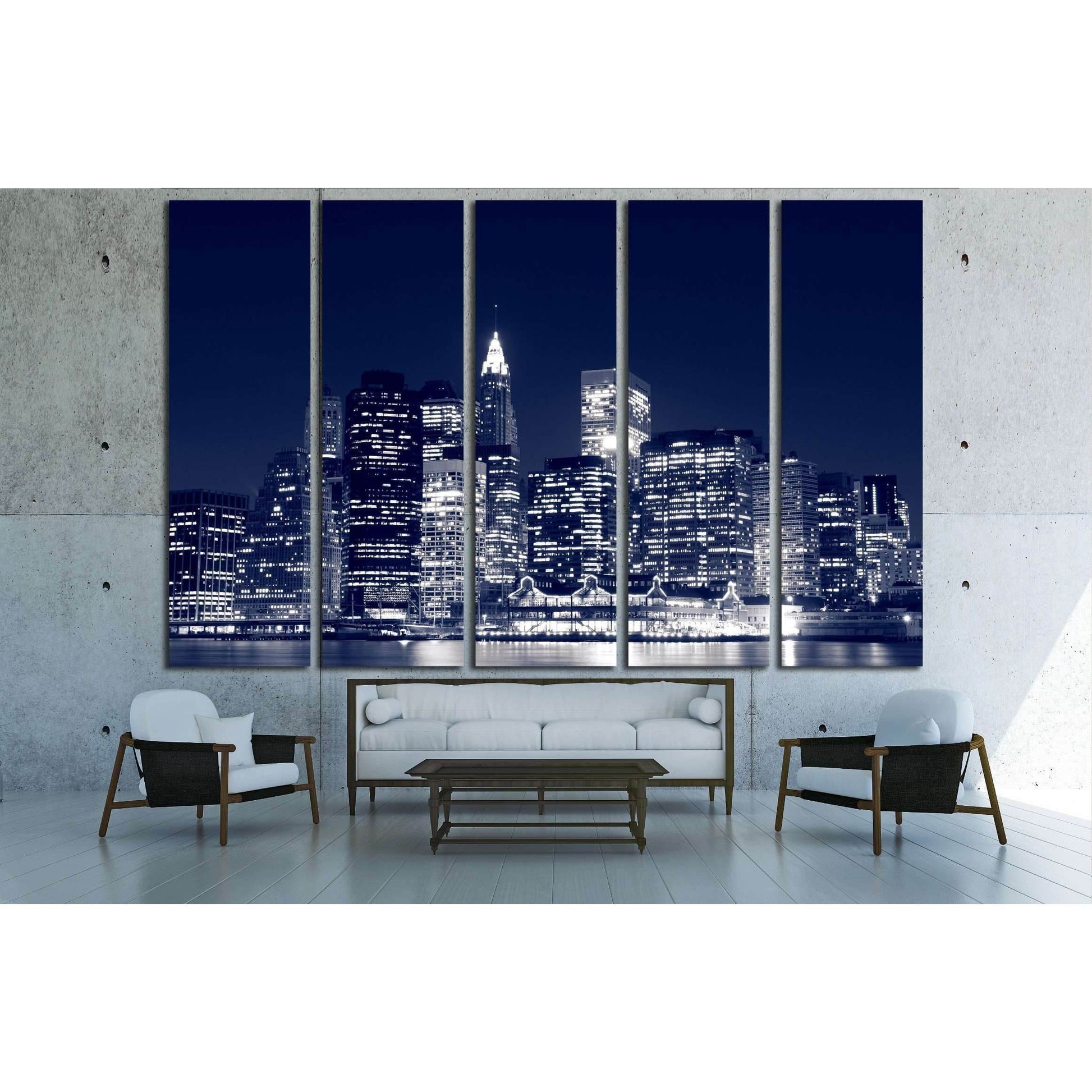 Manhattan Skyline At Night, New York City №2228 Ready to Hang Canvas PrintCanvas art arrives ready to hang, with hanging accessories included and no additional framing required. Every canvas print is hand-crafted, made on-demand at our workshop and expert