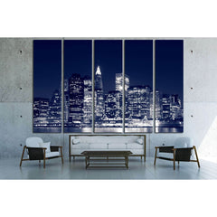 Manhattan Skyline At Night, New York City №2228 Ready to Hang Canvas PrintCanvas art arrives ready to hang, with hanging accessories included and no additional framing required. Every canvas print is hand-crafted, made on-demand at our workshop and expert