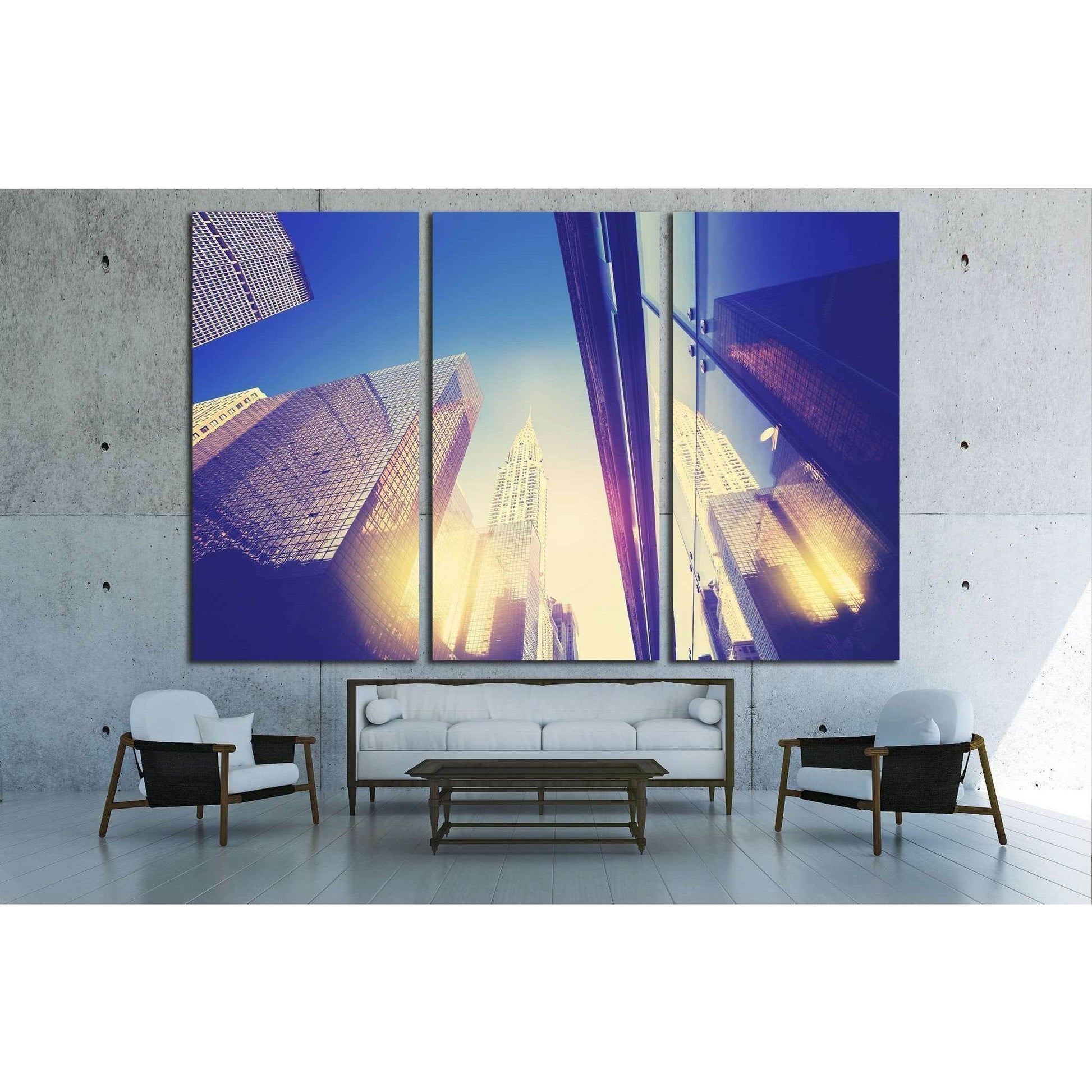 Manhattan skyscrapers at sunset reflected in windows, NYC, USA №1783 Ready to Hang Canvas PrintCanvas art arrives ready to hang, with hanging accessories included and no additional framing required. Every canvas print is hand-crafted, made on-demand at ou