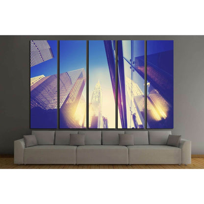 Manhattan skyscrapers at sunset reflected in windows, NYC, USA №1783 Ready to Hang Canvas PrintCanvas art arrives ready to hang, with hanging accessories included and no additional framing required. Every canvas print is hand-crafted, made on-demand at ou