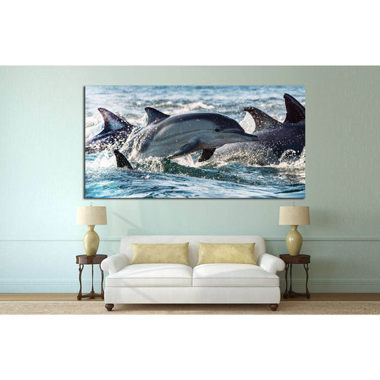 Many Dolphins №514 Ready to Hang Canvas PrintCanvas art arrives ready to hang, with hanging accessories included and no additional framing required. Every canvas print is hand-crafted, made on-demand at our workshop and expertly stretched around 100% Nort