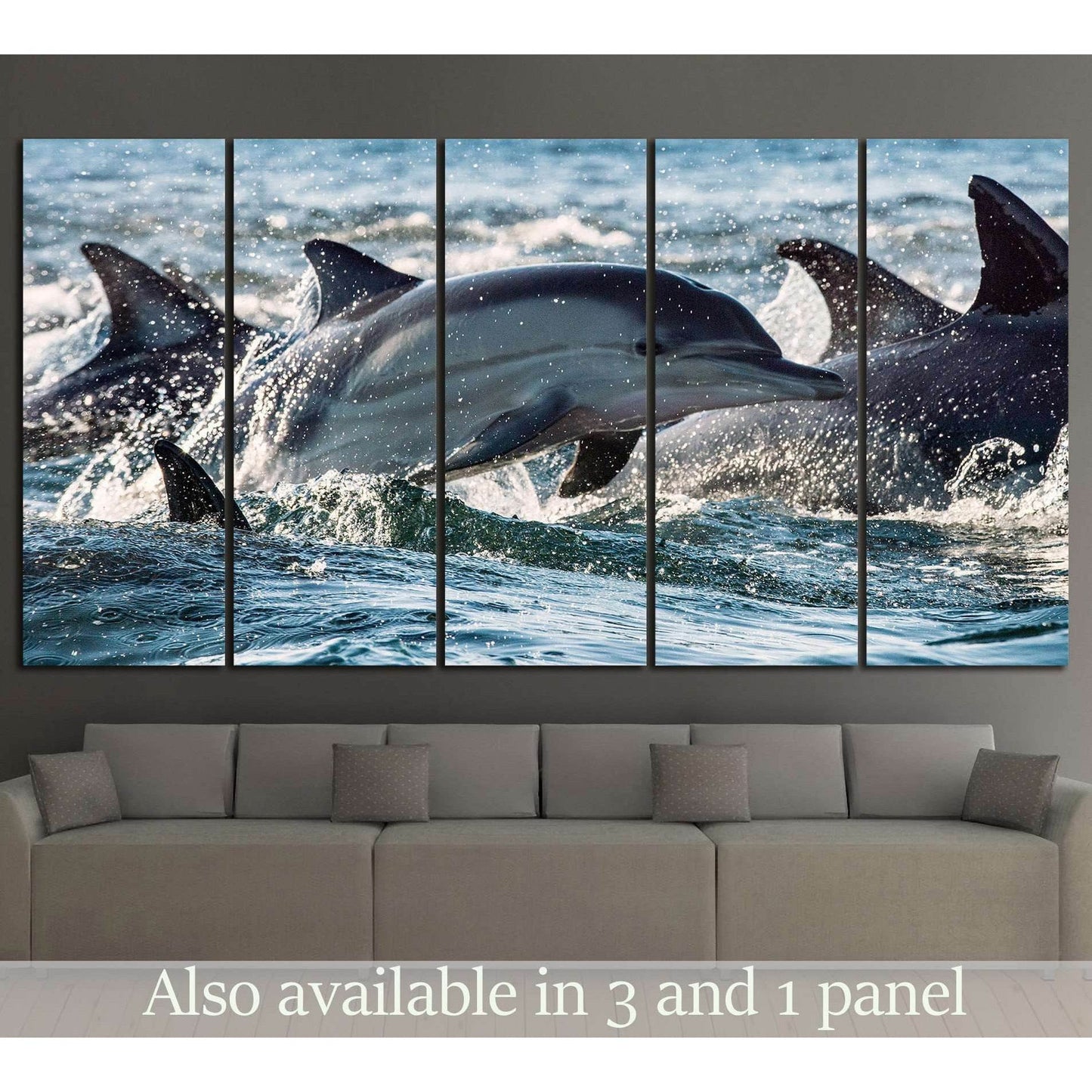 Many Dolphins №514 Ready to Hang Canvas PrintCanvas art arrives ready to hang, with hanging accessories included and no additional framing required. Every canvas print is hand-crafted, made on-demand at our workshop and expertly stretched around 100% Nort