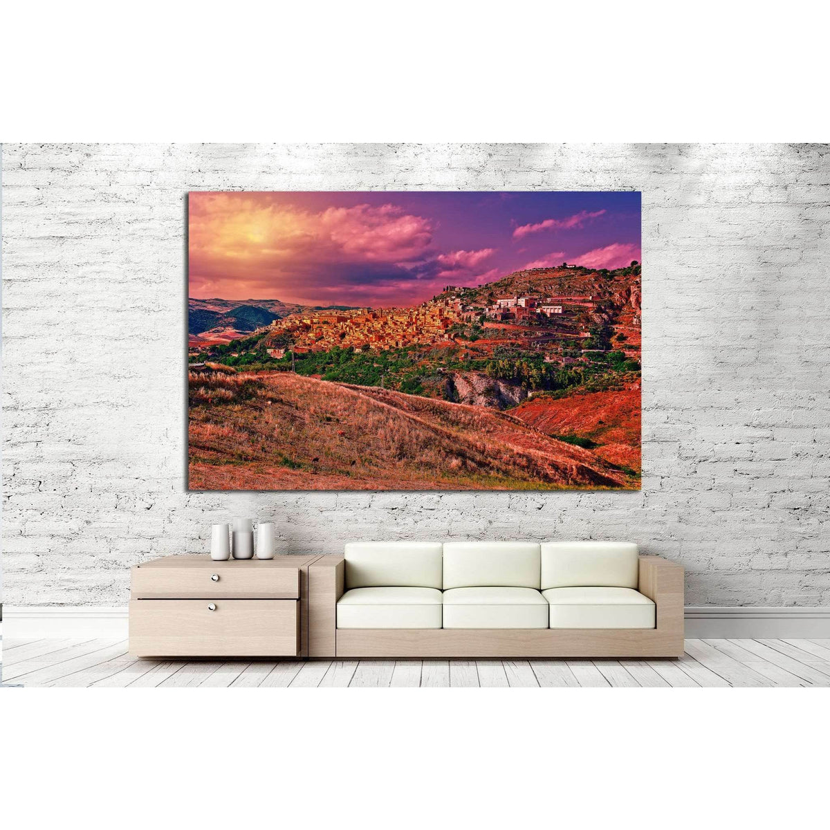 Medieval Town on the Mountain №994 Ready to Hang Canvas PrintCanvas art arrives ready to hang, with hanging accessories included and no additional framing required. Every canvas print is hand-crafted, made on-demand at our workshop and expertly stretched