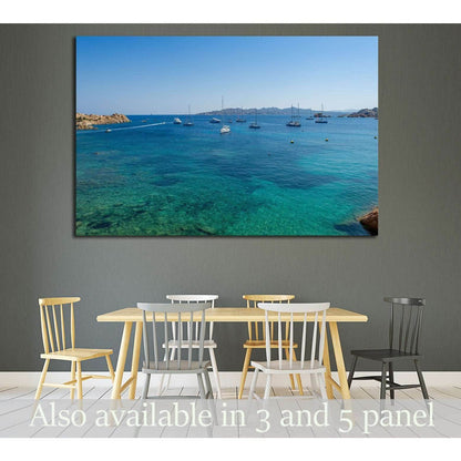 mediterranean bay with sailing boat anchorage. Porto Massimo, Sardinia, Italy №1908 Ready to Hang Canvas PrintCanvas art arrives ready to hang, with hanging accessories included and no additional framing required. Every canvas print is hand-crafted, made