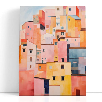 Mediterranean Town Abstract - Canvas Print - Artoholica Ready to Hang Canvas Print