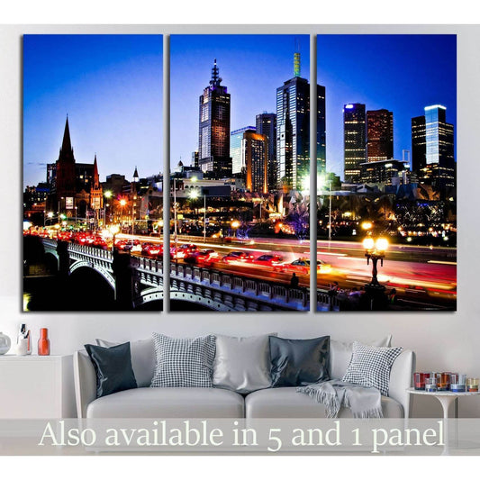 Melbourne by Night №784 Ready to Hang Canvas PrintCanvas art arrives ready to hang, with hanging accessories included and no additional framing required. Every canvas print is hand-crafted, made on-demand at our workshop and expertly stretched around 100%