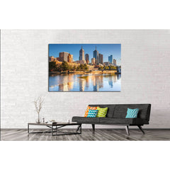 Melbourne skyline looking towards Flinders Street Station №2610 Ready to Hang Canvas PrintCanvas art arrives ready to hang, with hanging accessories included and no additional framing required. Every canvas print is hand-crafted, made on-demand at our wor
