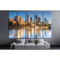 Melbourne skyline looking towards Flinders Street Station №2610 Ready to Hang Canvas PrintCanvas art arrives ready to hang, with hanging accessories included and no additional framing required. Every canvas print is hand-crafted, made on-demand at our wor