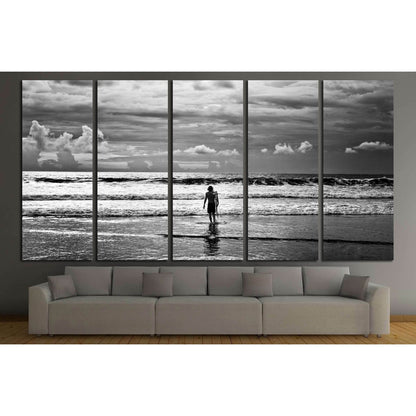 Men surfer and ocean. Black-white fine art photo №3250 Ready to Hang Canvas PrintCanvas art arrives ready to hang, with hanging accessories included and no additional framing required. Every canvas print is hand-crafted, made on-demand at our workshop and