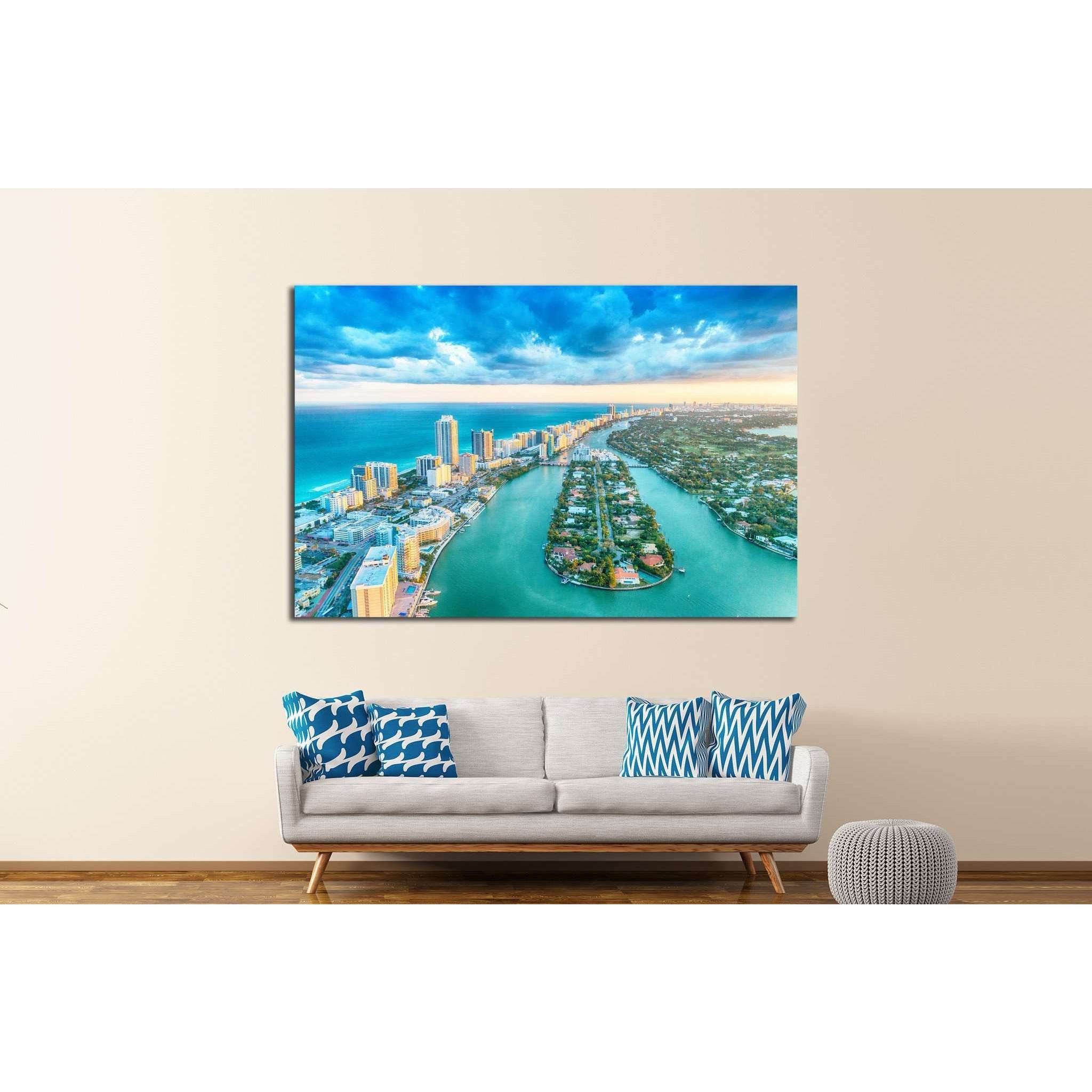 Miami Beach №1030 Ready to Hang Canvas PrintCanvas art arrives ready to hang, with hanging accessories included and no additional framing required. Every canvas print is hand-crafted, made on-demand at our workshop and expertly stretched around 100% North