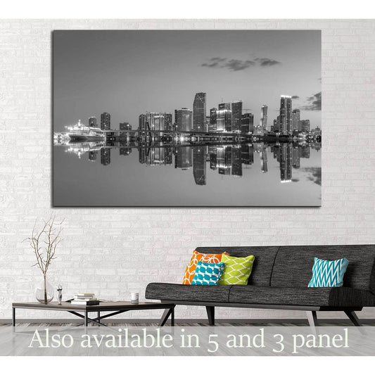 Miami Сity Skyline №528 Ready to Hang Canvas PrintCanvas art arrives ready to hang, with hanging accessories included and no additional framing required. Every canvas print is hand-crafted, made on-demand at our workshop and expertly stretched around 100%