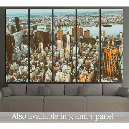 Midtown Manhattan night aerial skyline. №2715 Ready to Hang Canvas PrintCanvas art arrives ready to hang, with hanging accessories included and no additional framing required. Every canvas print is hand-crafted, made on-demand at our workshop and expertly
