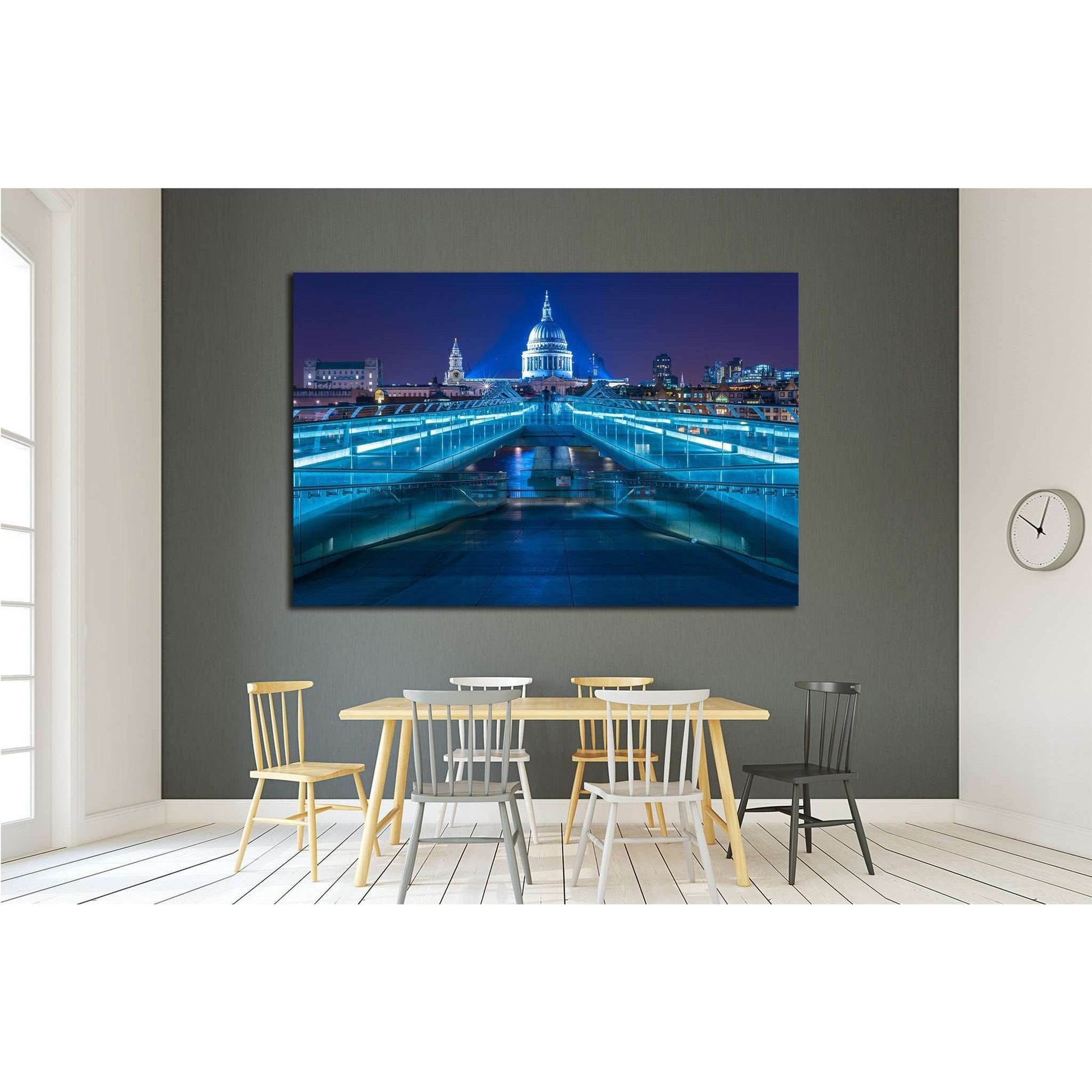 Millennium Bridge leading to Saint Paul's Cathedral, London, UK №1680 Ready to Hang Canvas PrintCanvas art arrives ready to hang, with hanging accessories included and no additional framing required. Every canvas print is hand-crafted, made on-demand at o