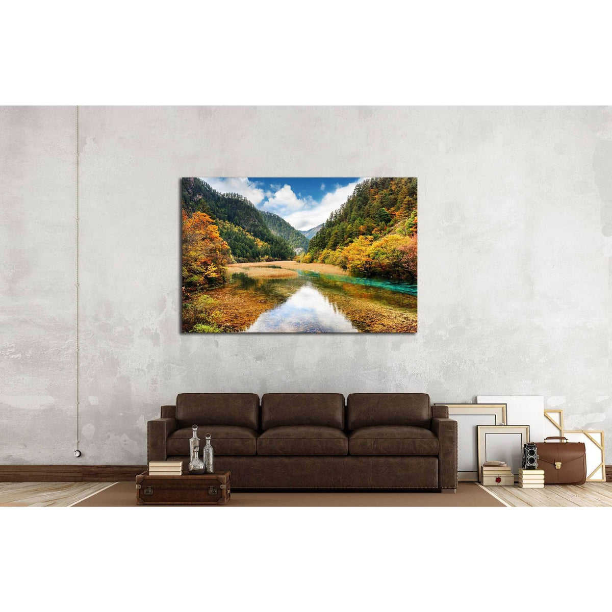 Min Mountains, China №605 Ready to Hang Canvas PrintCanvas art arrives ready to hang, with hanging accessories included and no additional framing required. Every canvas print is hand-crafted, made on-demand at our workshop and expertly stretched around 10
