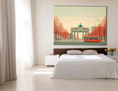Minimalist Brandenburg Gate - Canvas Print - Artoholica Ready to Hang Canvas Print