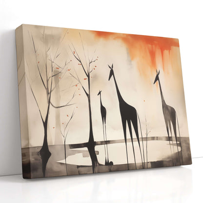 Minimalist Decor Giraffe Silhouette - Canvas Print - Artoholica Ready to Hang Canvas Print