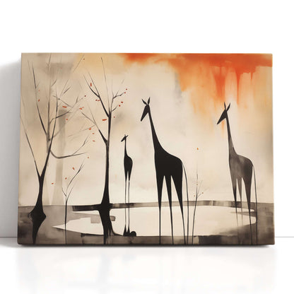 Minimalist Decor Giraffe Silhouette - Canvas Print - Artoholica Ready to Hang Canvas Print