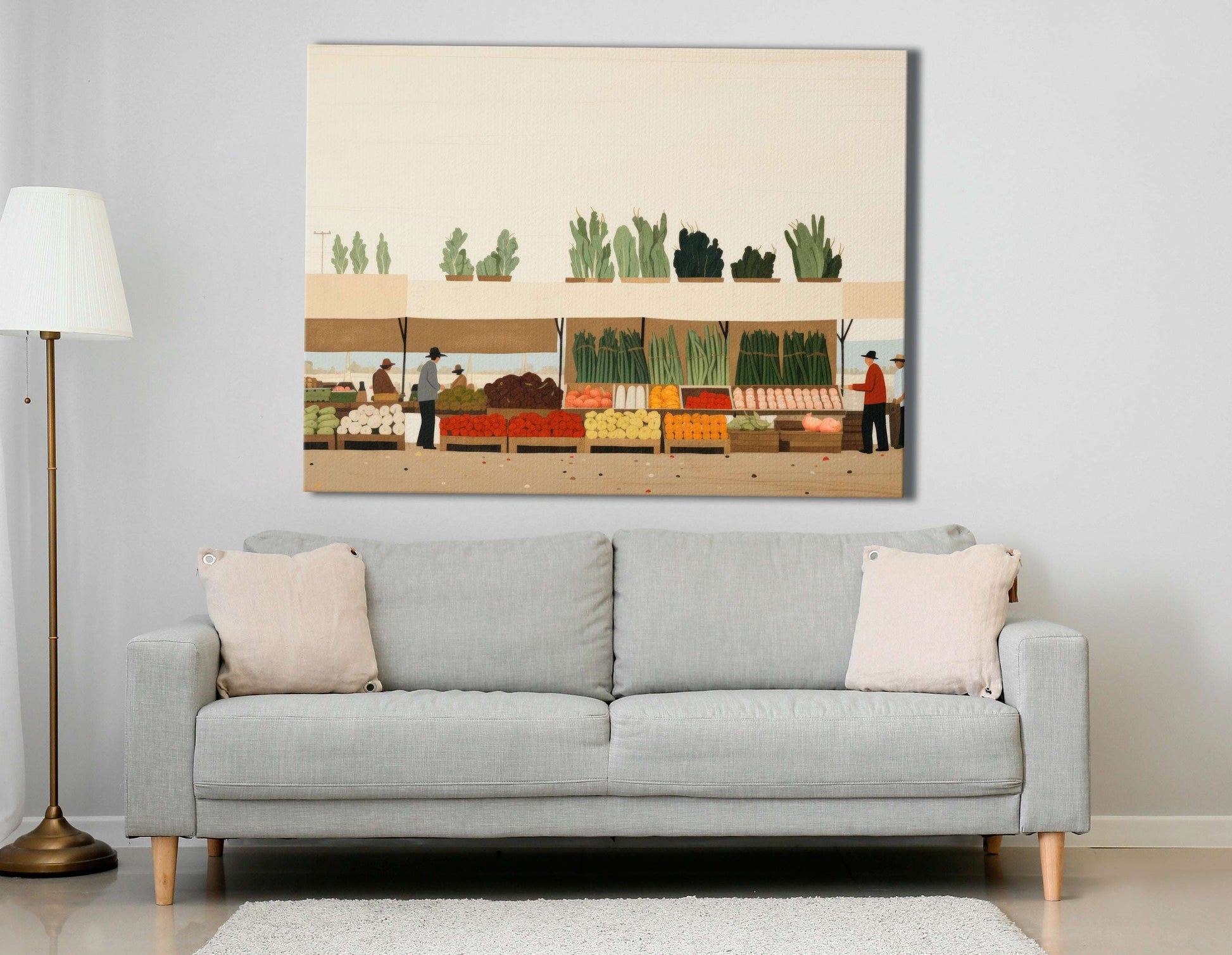 Minimalist Farmer’s Market - Canvas Print - Artoholica Ready to Hang Canvas Print