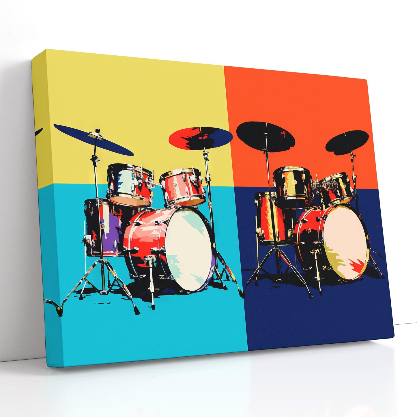 Minimalistic Pop Art Drums - Canvas Print - Artoholica Ready to Hang Canvas Print