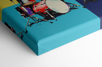 Minimalistic Pop Art Drums - Canvas Print - Artoholica Ready to Hang Canvas Print