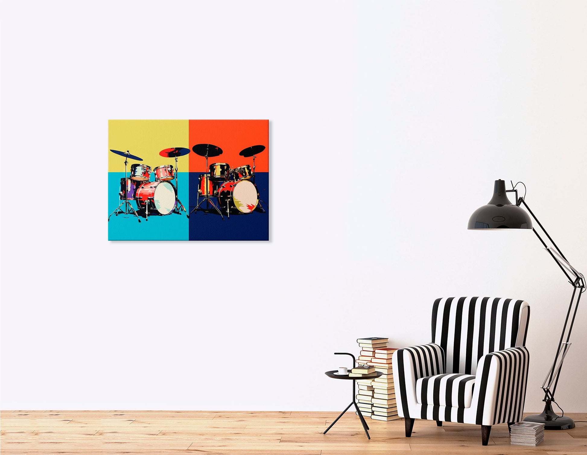 Minimalistic Pop Art Drums - Canvas Print - Artoholica Ready to Hang Canvas Print