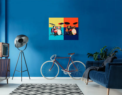 Minimalistic Pop Art Drums - Canvas Print - Artoholica Ready to Hang Canvas Print