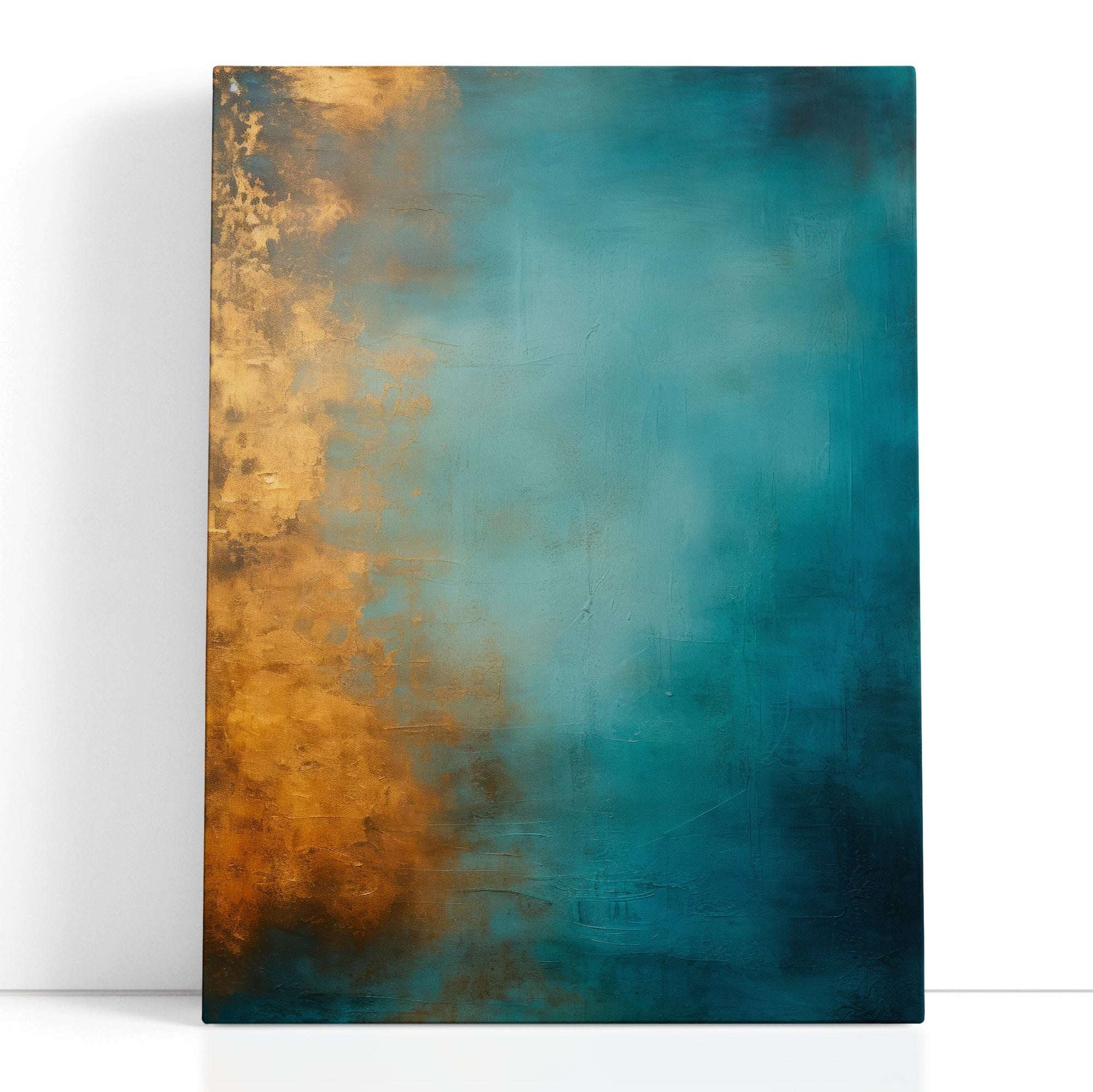 Misty Atmosphere in Blue & Gold - Canvas Print - Artoholica Ready to Hang Canvas Print