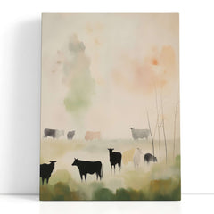 Misty Countryside Landscape in Soft Light - Canvas Print - Artoholica Ready to Hang Canvas Print
