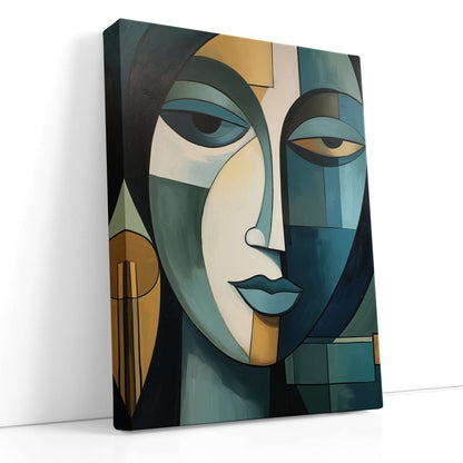 Modern Abstract Cubistic Human Face - Canvas Print - Artoholica Ready to Hang Canvas Print