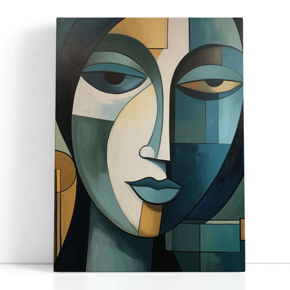 Modern Abstract Cubistic Human Face - Canvas Print - Artoholica Ready to Hang Canvas Print