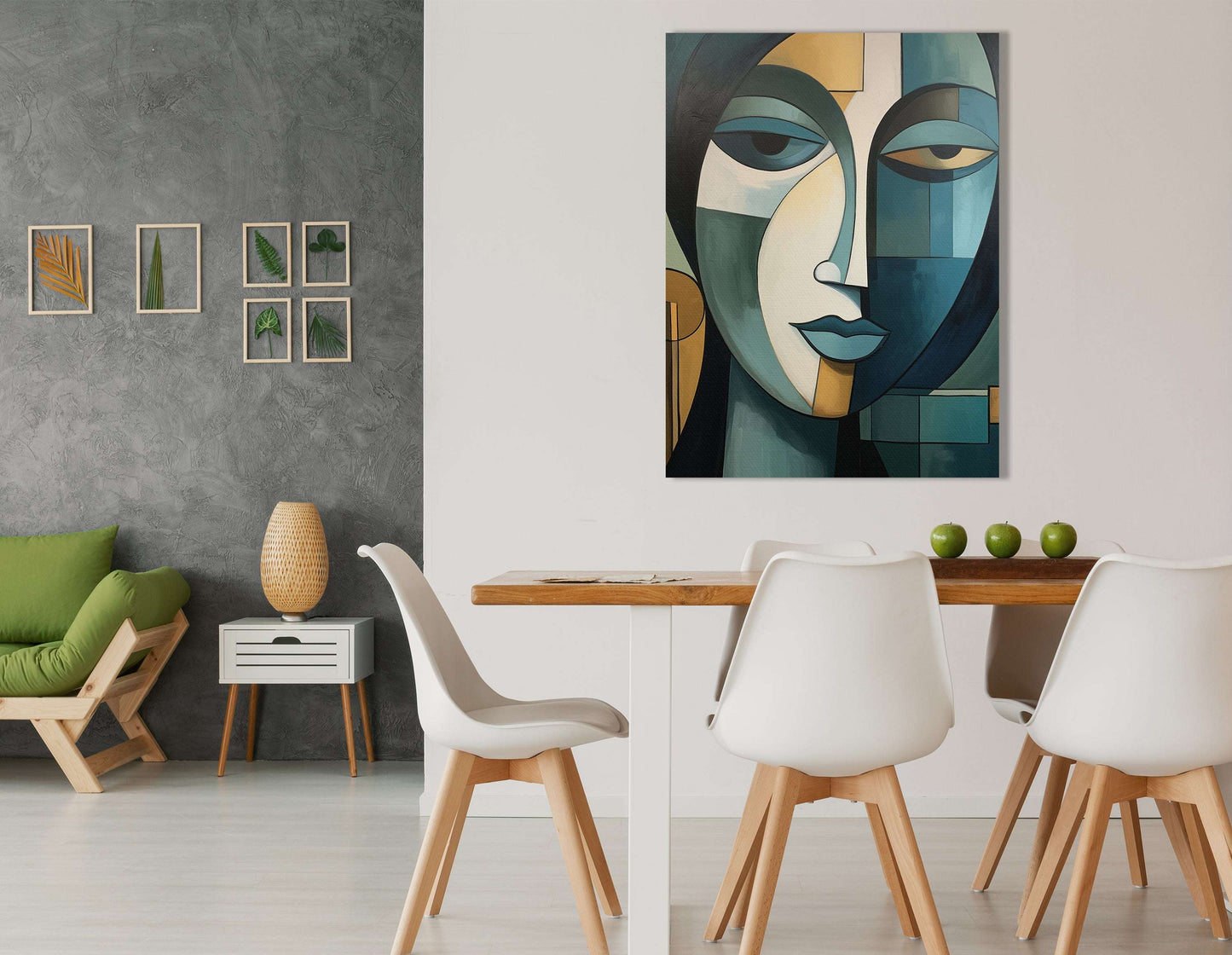 Modern Abstract Cubistic Human Face - Canvas Print - Artoholica Ready to Hang Canvas Print