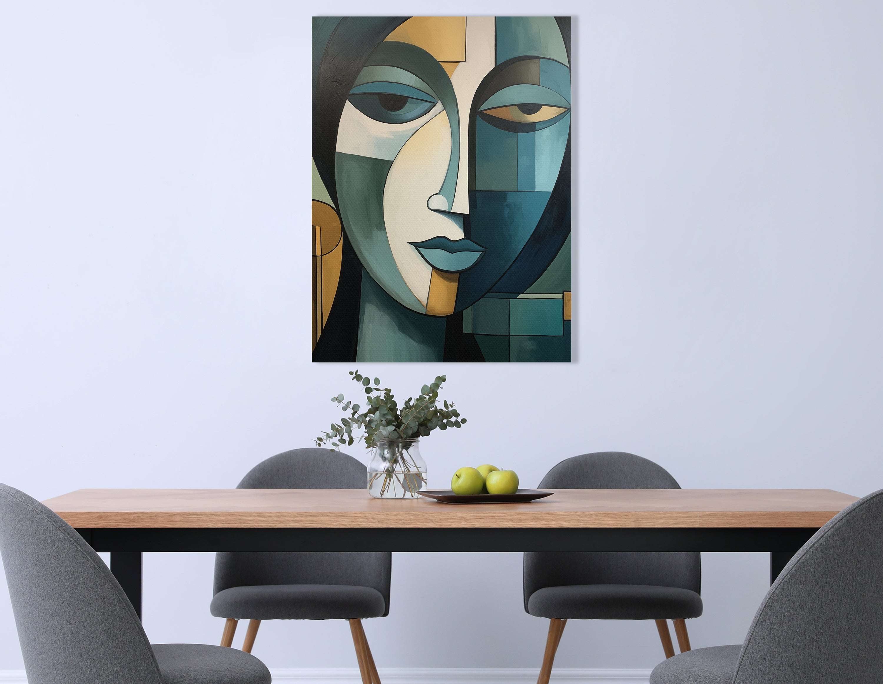 Modern Abstract Cubistic Human Face - Canvas Print - Artoholica Ready to Hang Canvas Print