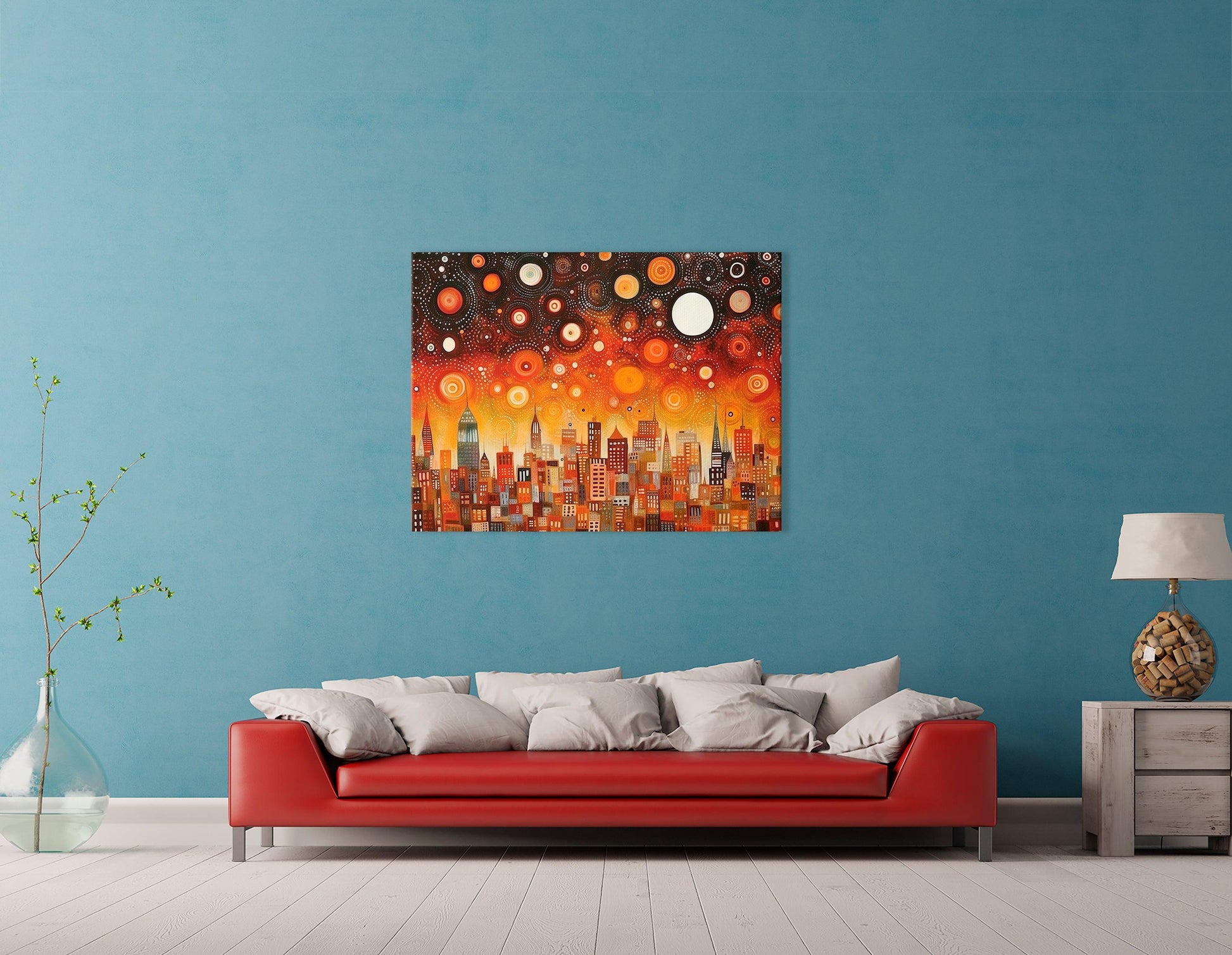 Modern and Abstract Canvas Print of Manhattan City - Artoholica Ready to Hang Canvas Print