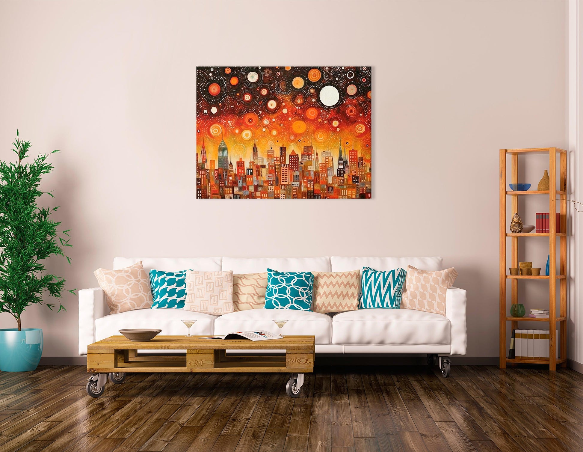 Modern and Abstract Canvas Print of Manhattan City - Artoholica Ready to Hang Canvas Print