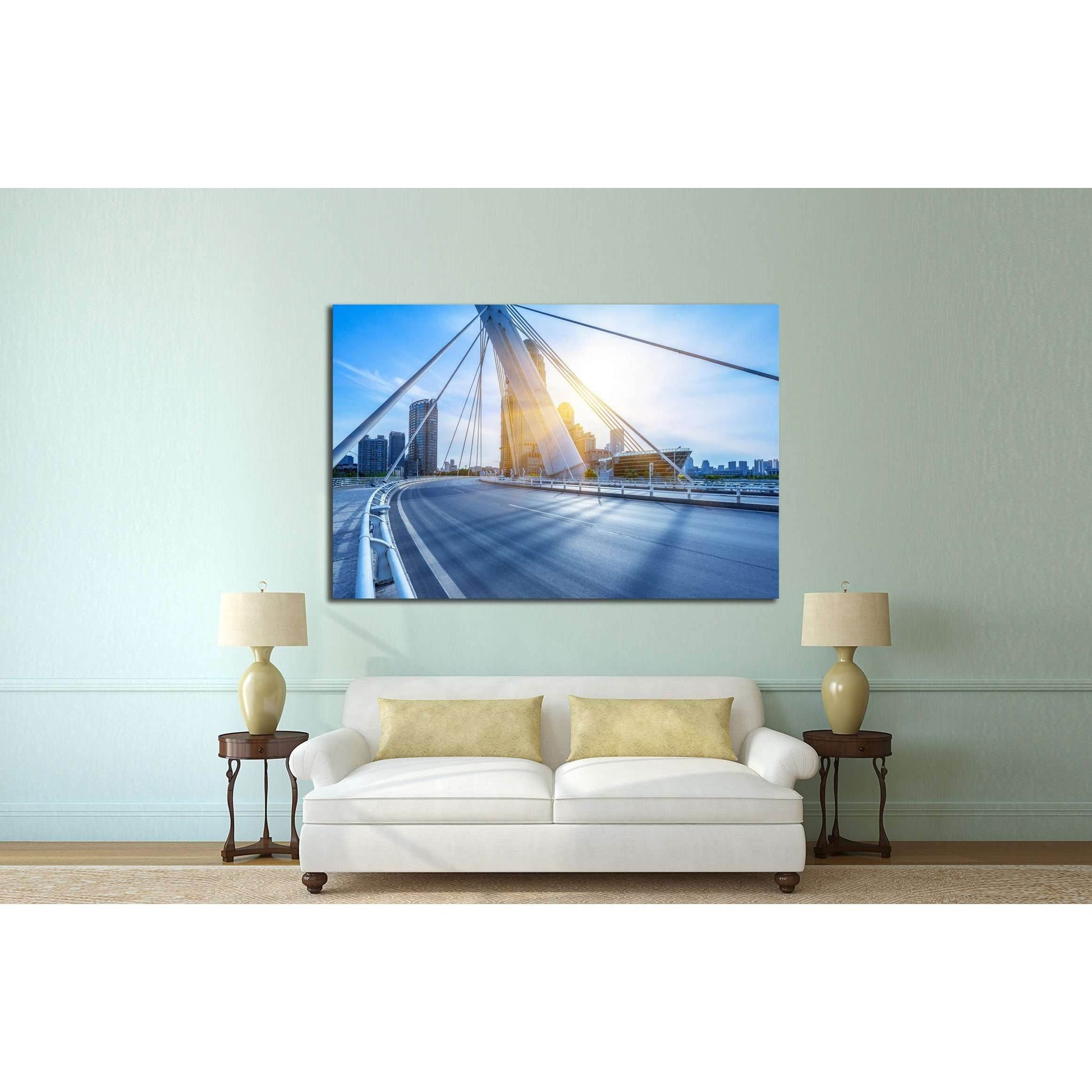 modern buildings with empty road under blue sky,tianjin china №2207 Ready to Hang Canvas PrintCanvas art arrives ready to hang, with hanging accessories included and no additional framing required. Every canvas print is hand-crafted, made on-demand at our